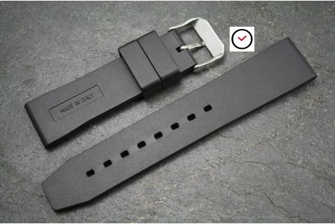 Bracelet montre caoutchouc naturel Technique Noir Carbone