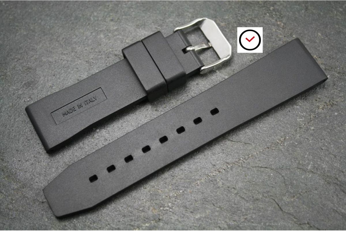 Black Carbon Technical natural rubber watch strap