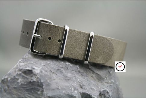 Grey leather G10 NATO strap