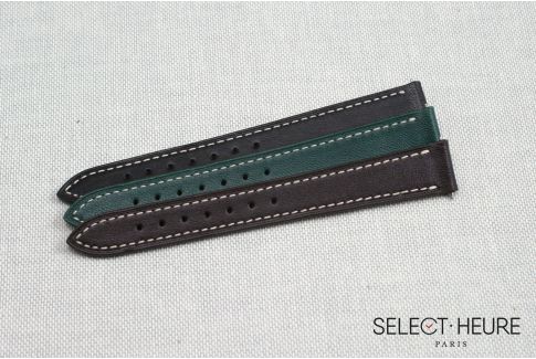 Bracelet montre cuir SELECT-HEURE Marron Foncé pour femmes, pompes rapides (interchangeable)