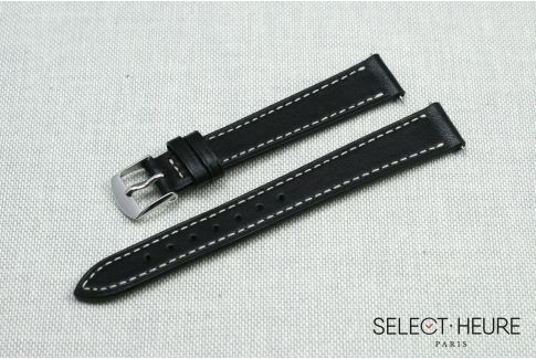 Bracelet montre cuir SELECT-HEURE Noir pour femmes, pompes rapides (interchangeable)