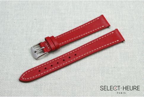 Red SELECT-HEURE women leather watch strap, quick release spring bars