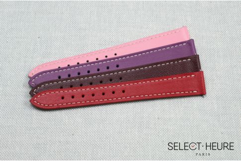 Red SELECT-HEURE women leather watch strap, quick release spring bars
