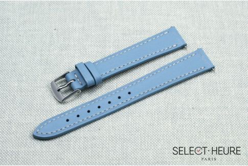 Bracelet montre cuir SELECT-HEURE Bleu Clair pour femmes, pompes rapides (interchangeable)