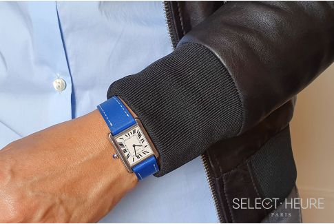 Bracelet montre cuir SELECT-HEURE Bleu Roi pour femmes, pompes rapides (interchangeable)