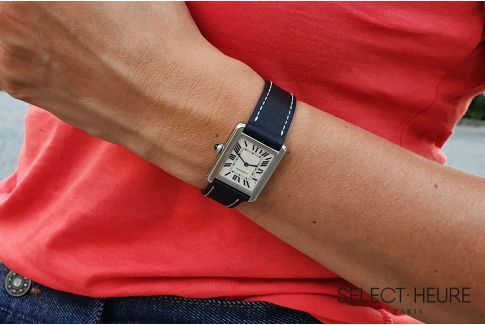 Bracelet montre cuir SELECT-HEURE Noir pour femmes, pompes rapides (interchangeable)