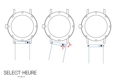 Bracelet montre cuir Double Tour SELECT-HEURE Marron Foncé pour femmes, pompes rapides (interchangeable)
