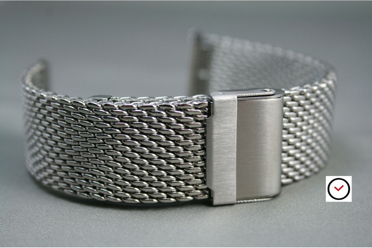 19 20 21mm Curved End Solid Bracelet Stainless Steel Watch Strap