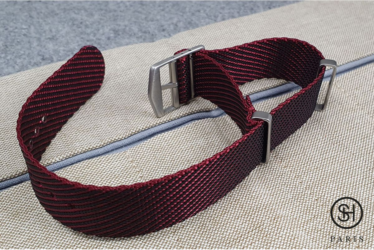 Black Grey Sand adjustable Serge SELECT-HEURE nylon watch strap