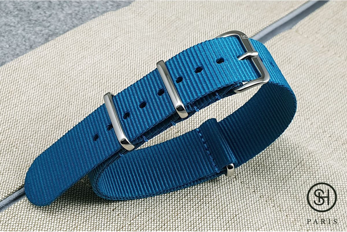 Bracelet montre cuir bleu turquoise 14 mm