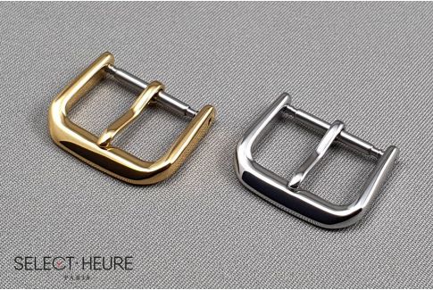 Classic SELECT-HEURE watch strap buckle, shiny polished stainless steel