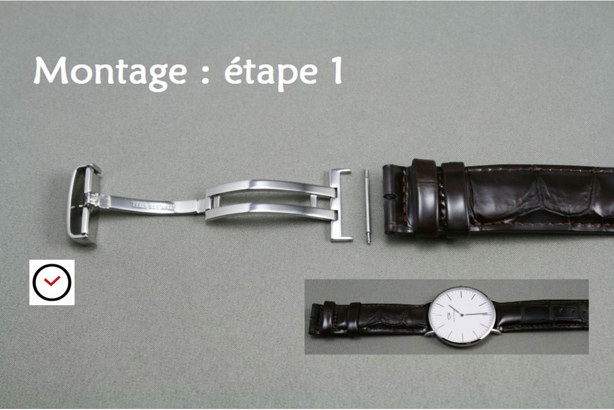 Boucle déployante sport HIRSCH en acier inox or jaune pour bracelet montre