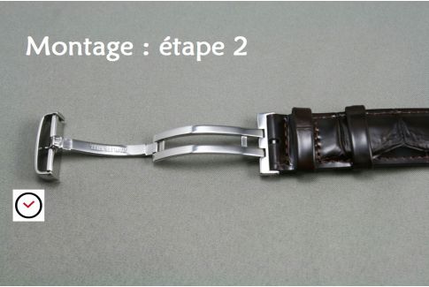 Boucle déployante sport HIRSCH en acier inox or rose pour bracelet montre