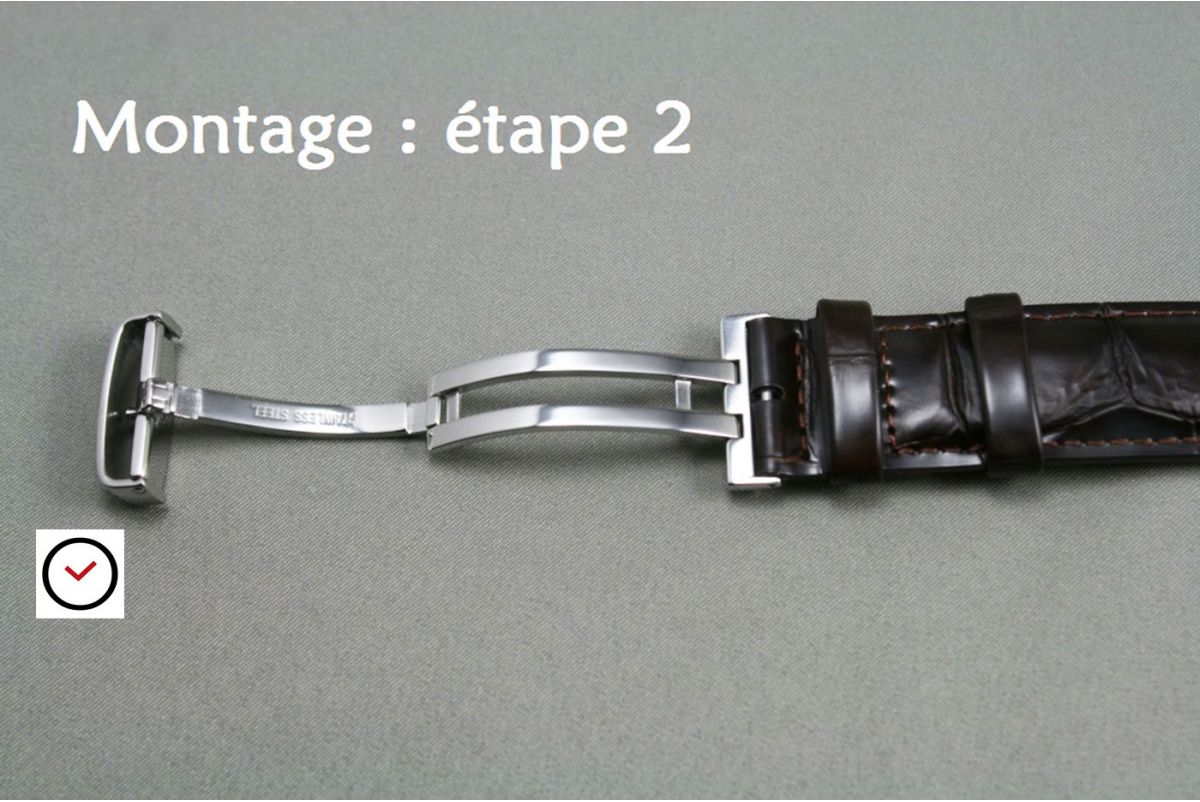 Boucle déployante sport HIRSCH en acier inox PVD noir pour bracelet  montre