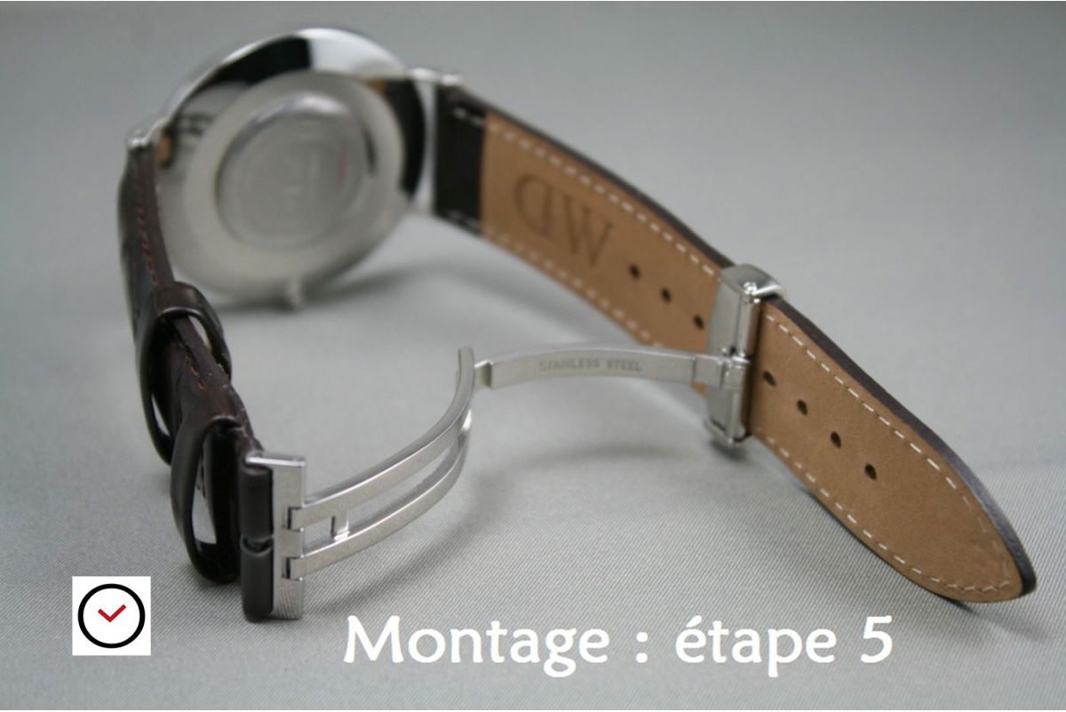 Boucle déployante sport HIRSCH en acier inox PVD noir pour bracelet  montre