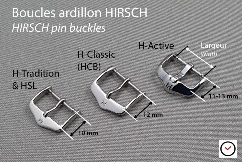 Boucle ardillon HIRSCH HCB acier inox brossé (mat) pour bracelet montre