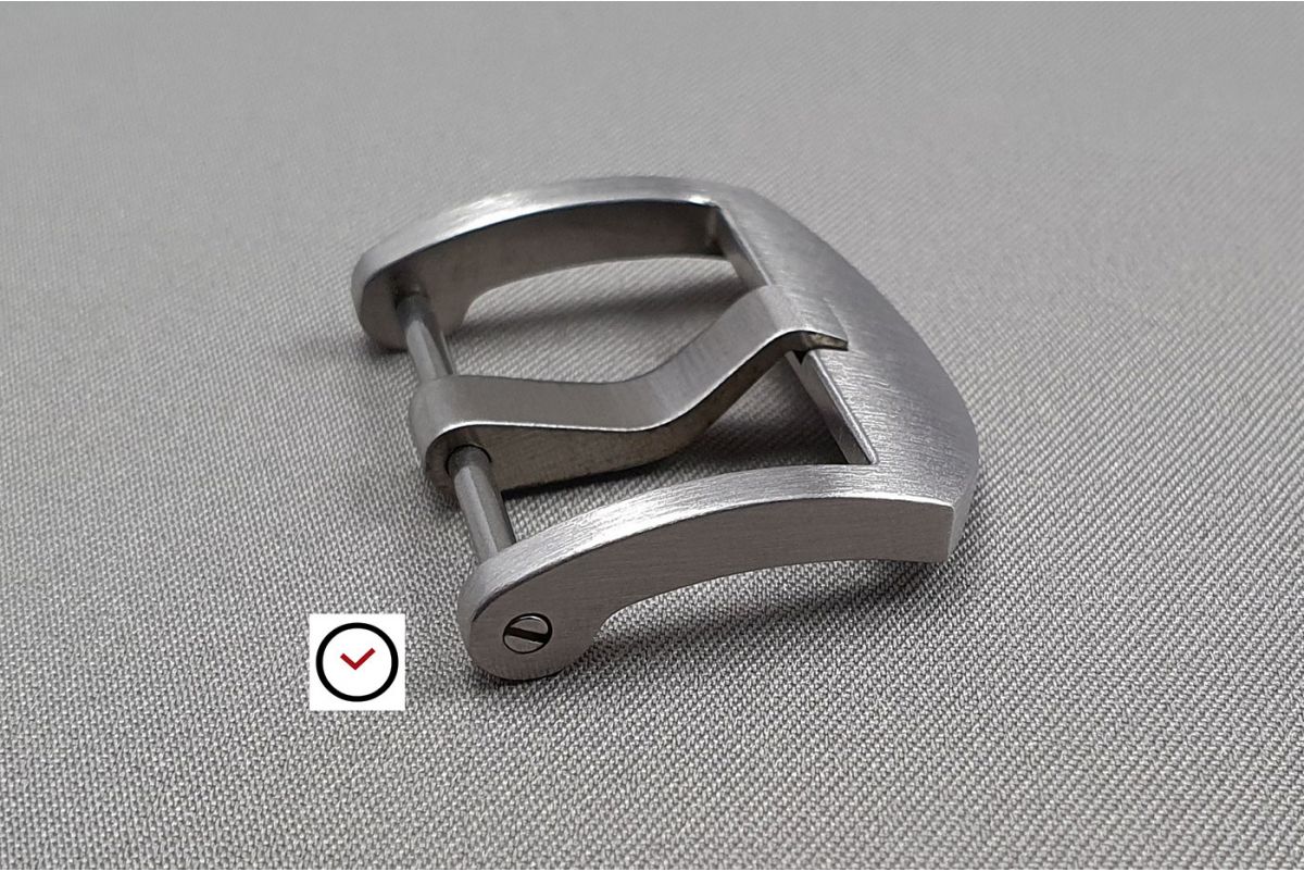 Brushed stainless steel DesignThumbnail screw-in buckle for watch strap