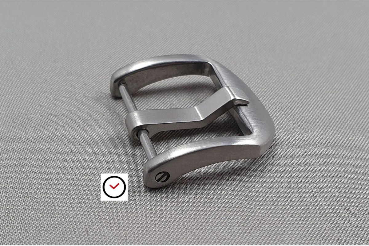 Brushed stainless steel Classic Thumbnail screw-in buckle for watch strap