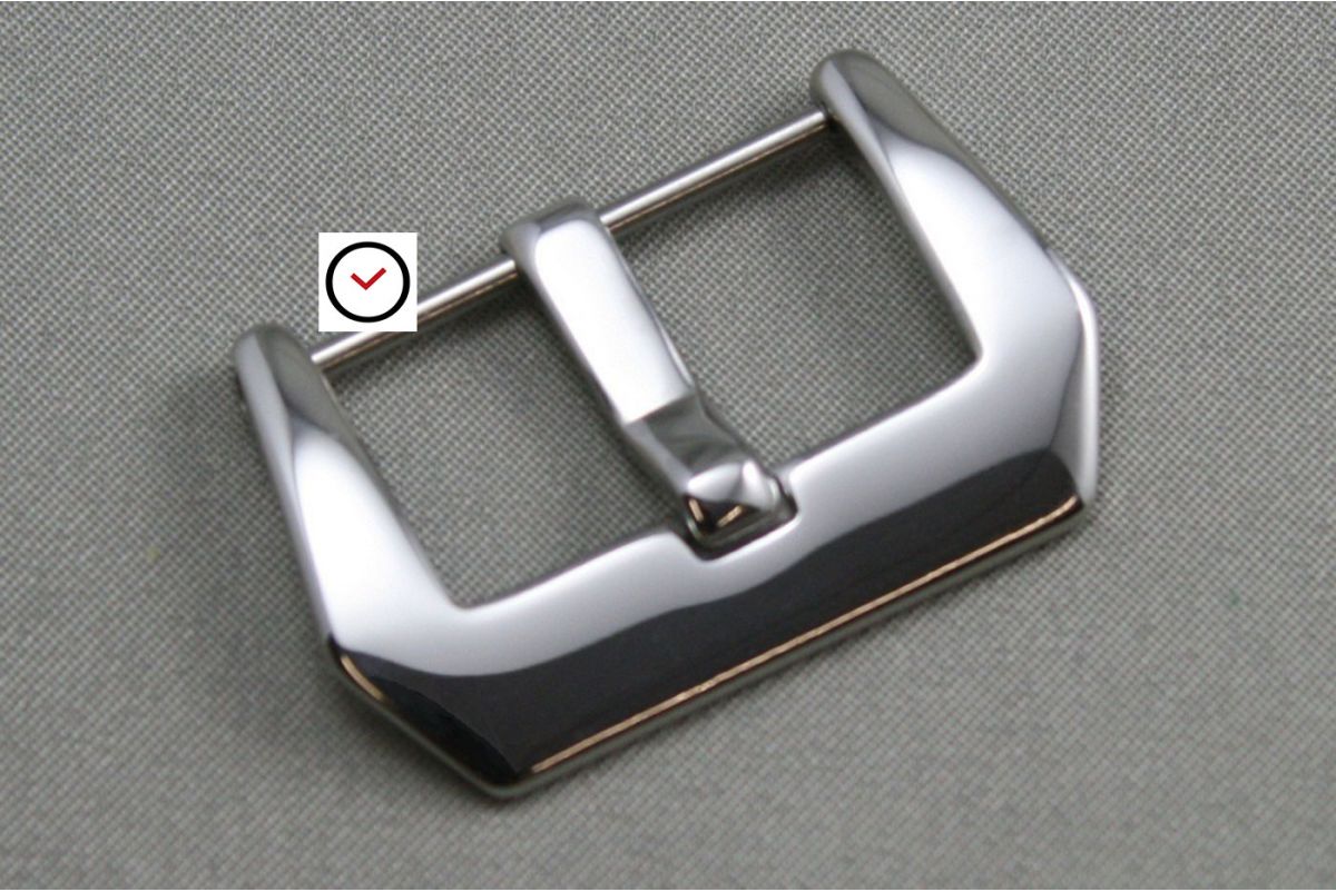 Polished Pre-V screw-in buckle, stainless steel