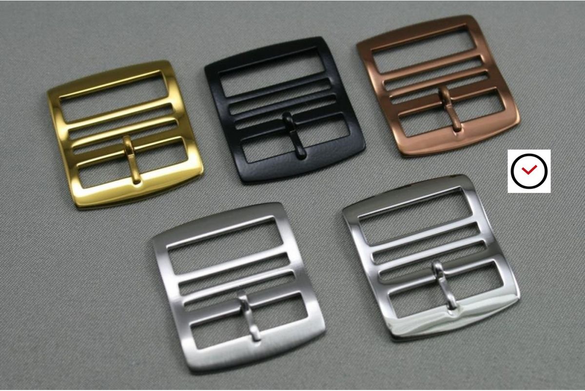 Polished stainless steel premium buckle for Perlon straps
