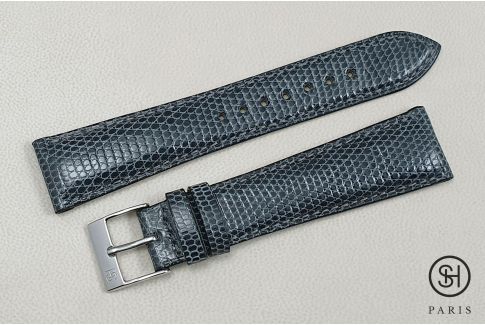 Grey SELECT-HEURE genuine Lizard leather watch strap