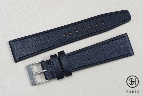 Black Speed SELECT-HEURE leather watch strap, hand-made in Italy
