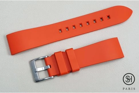 Bracelet montre caoutchouc FKM SELECT-HEURE Essentiel Orange , montage pompes rapides (interchangeable)