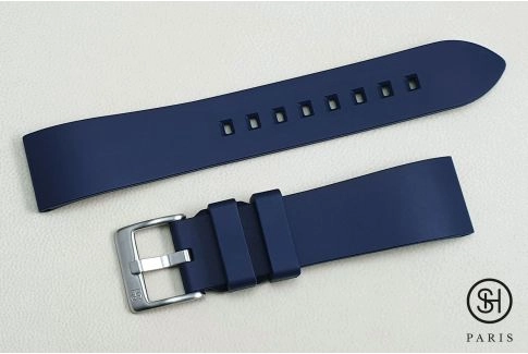 Navy Blue Essential SELECT-HEURE FKM rubber watch strap, quick release spring bars (interchangeable)