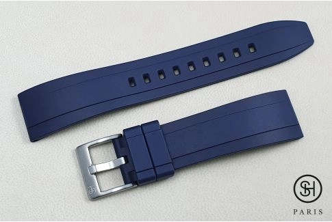 Navy Blue Sports SELECT-HEURE FKM rubber watch strap, quick release spring bars (interchangeable)