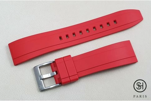 Bracelet montre caoutchouc FKM SELECT-HEURE Sport Rouge, montage pompes rapides (interchangeable)