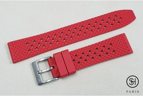 Red Rallye SELECT-HEURE FKM rubber watch strap, quick release spring bars (interchangeable)