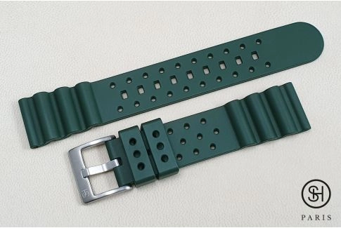 Bracelet montre caoutchouc FKM SELECT-HEURE Plongeur Vert, montage pompes rapides (interchangeable)