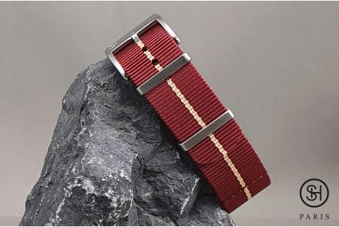 Burgundy Sand SELECT-HEURE Marine Nationale nylon watch straps