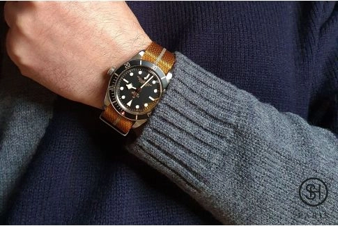 Ocher Sand adjustable Serge SELECT-HEURE nylon watch strap