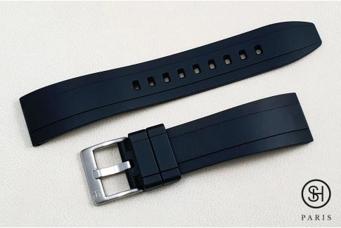 Black Sports SELECT-HEURE FKM rubber watch strap, quick release spring bars (interchangeable)