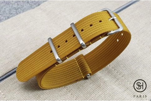 Bracelet montre nylon NATO SELECT-HEURE Studio 54 Moutarde