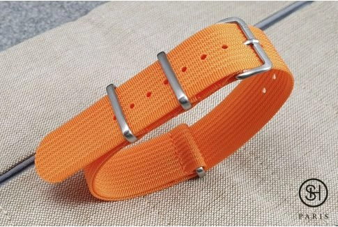 Bracelet montre nylon NATO SELECT-HEURE Studio 54 Mandarine