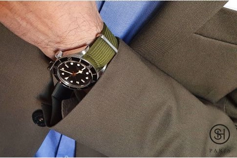 Bracelet montre nylon NATO SELECT-HEURE Studio 54 Olive