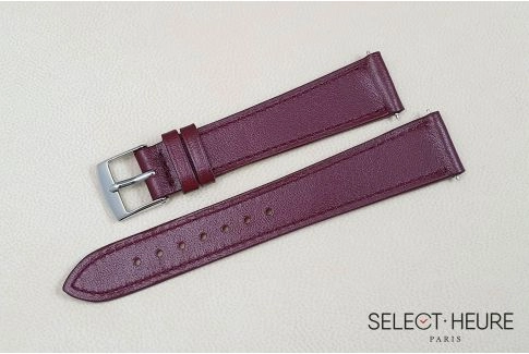 Burgundy Pure SELECT-HEURE women leather watch strap, quick release spring bars