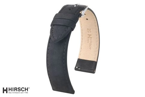 Black Osiris HIRSCH watch bracelet for women, nubuck effect leather