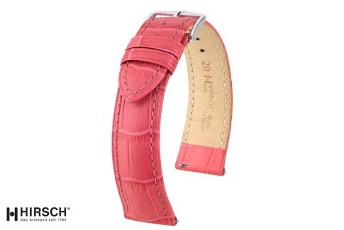 Pink Duke HIRSCH watch bracelet, Italian calfskin