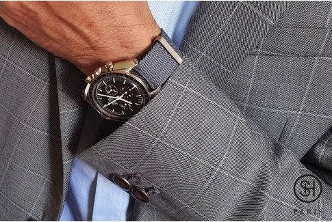 Grey Canvas nylon SELECT-HEURE NATO watch strap