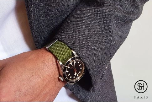 Bracelet montre NATO SELECT-HEURE nylon Canvas Vert Militaire