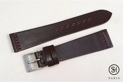 Burgundy Horween Shell Cordovan SELECT-HEURE leather watch strap (handmade)
