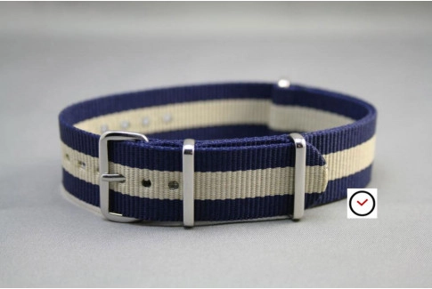 Bracelet nylon NATO Bleu Navy Sable