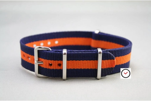 Navy Blue Orange G10 NATO strap (nylon)