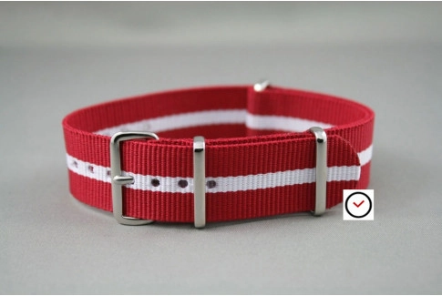 Red White border G10 NATO strap (nylon)