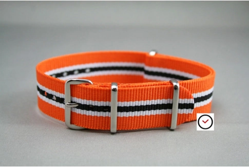Orange White Black Heritage G10 NATO strap (nylon)