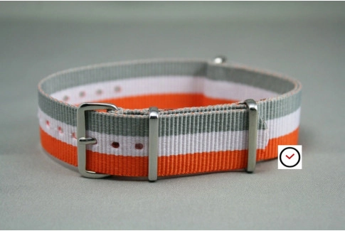 Orange White Grey G10 NATO strap (nylon)