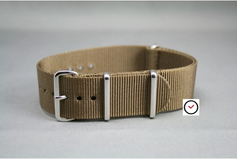 Bronze Brown G10 NATO strap, polished buckle and loops